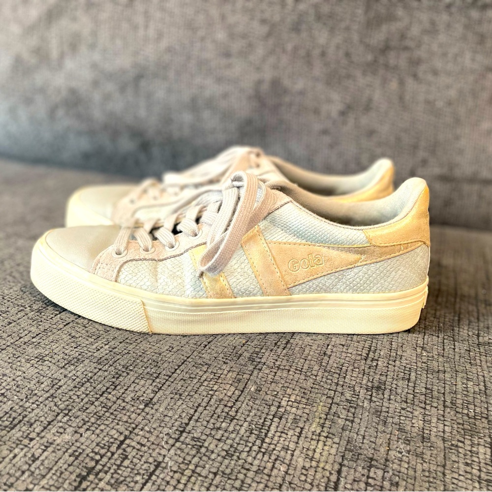 Gola Cream and White Women's Sneakers